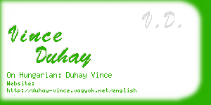 vince duhay business card
